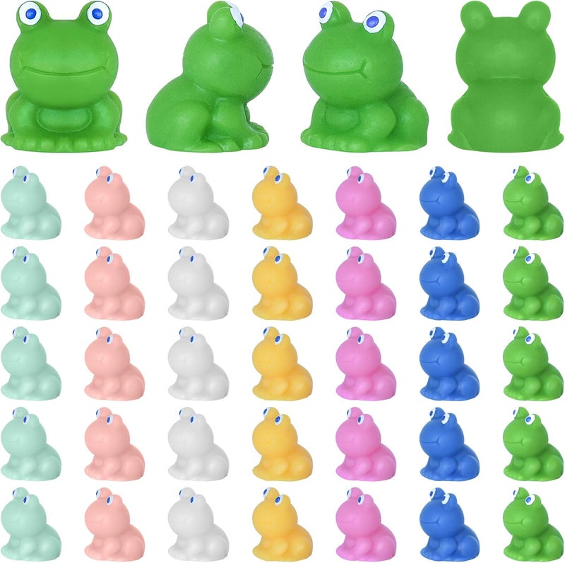 Yuronam 50 PCS Mini Frogs Garden Decor Tiny Plastic Frogs Miniature Resin Frog Figurines for Fairy Garden Miniature Moss Landscape Decoration (Multi Colors) - Image 1